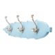 Turquoise Silver Small Wall Wooden Iron Hooks